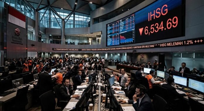 0e90dda2-079a-4198-96a0-9d3ced22 IHSG ditutup turun 0,10% ke 6.534 usai pelantikan Suahasil Nazara sebagai Menkeu baru