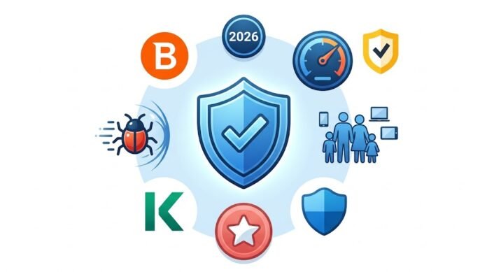 1b96d262-318c-45d0-a063-b8054390 Ilustrasi review antivirus terbaik 2026: Bitdefender, Norton, Kaspersky, dan alternatif gratis dengan indikator deteksi dan performa