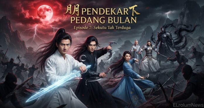 Yue Ming dan Han Feng bertarung bersama melawan Panglima Bayangan di Lembah Bulan