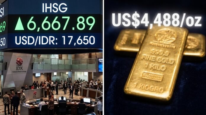 654b03a7-482f-413f-9800-2d73b0f4 IHSG dan rupiah menguat, harga emas dunia melonjak pada 3 September 2026