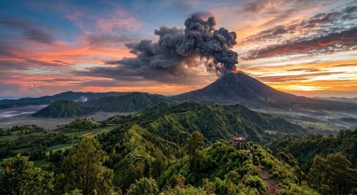 ilustrasi -Gunung Semeru erupsi empat kali dengan kolom abu capai 1.300 meter