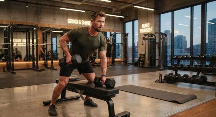 9a701881-da0e-4f20-b5ea-c3b27296 Selebriti berolahraga di gym modern, mencerminkan komitmen terhadap gaya hidup sehat yang jadi inspirasi fans di 2026