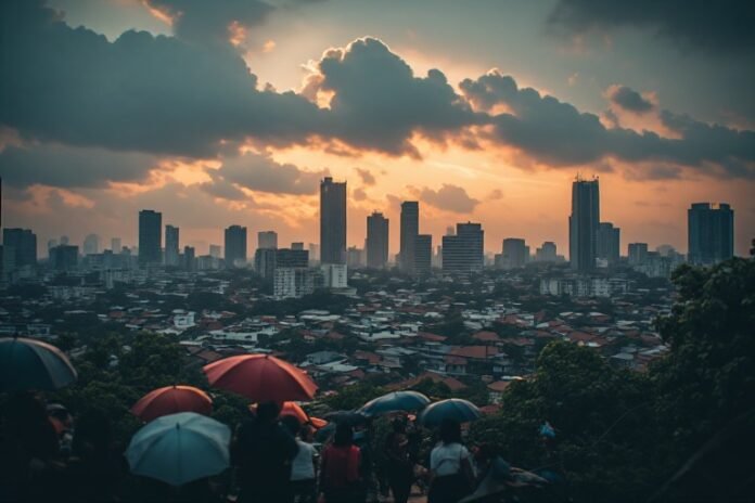 Z (1) Cuaca Jakarta malam ini berawan dengan potensi hujan ringan di Jaksel dan Jaktim
