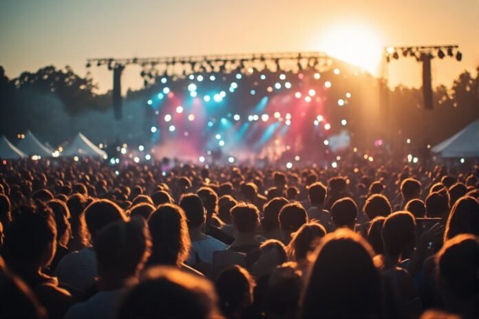 Suasana festival musik dengan ribuan penonton, mencerminkan euforia event musik live yang kembali meriah di 2026 Suasana festival musik dengan ribuan penonton, mencerminkan euforia event musik live yang kembali meriah di 2026