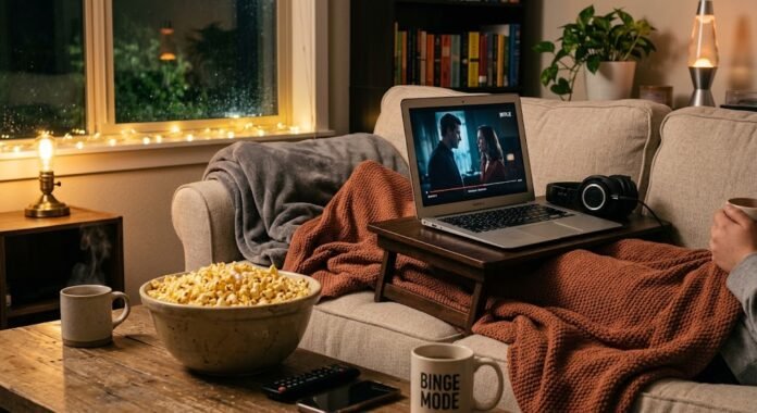 bd05d4c5-8113-4b8d-b5dc-b5b533d9 Suasana nyaman untuk binge-watching serial TV favorit, tren yang semakin populer di kalangan penonton 2026.