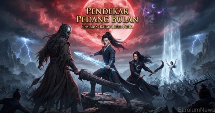 ue Ming dan Han Feng bertarung melawan Guru Bulan Purba, sementara Lian Yue menciptakan pilar cahaya bulan untuk melemahkan pasukan bayangan