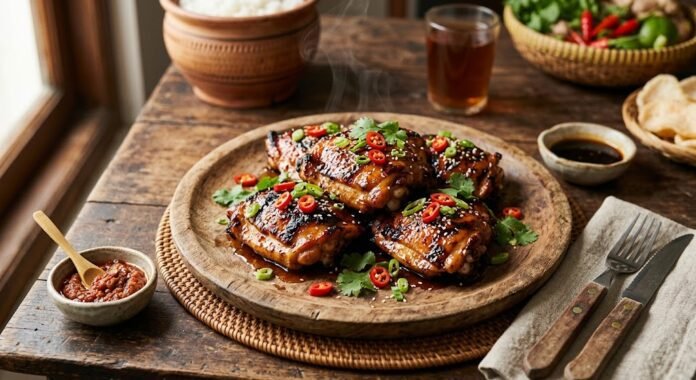c8b5a2a1-8a87-4f81-a1a3-81dde0d5 Ayam bakar madu kecap dengan lapisan bumbu mengilap, siap disajikan hangat sebagai menu makan malam keluarga.
