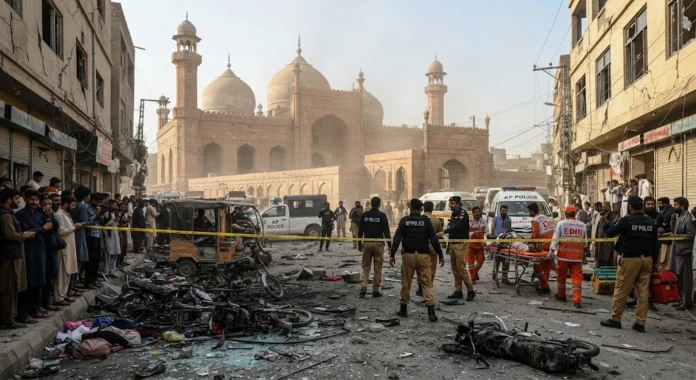 dbca4cfe-285b-435e-b943-7e5542df Ledakan di dekat masjid Pakistan tewaskan 7 orang dan lukai 30 lainnya