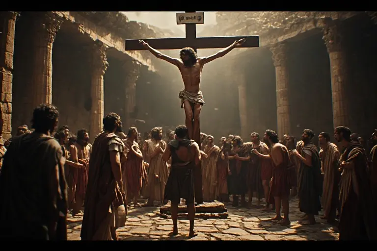 illustration of a Roman crucifixion scene