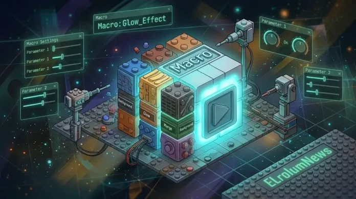 Ilustrasi Lego Macros DaVinci Resolve Fusion dengan balok node